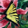 Tiger Swallowtail on a Pink Lily - Oils on Canvas