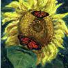 Monarchs on Sunflower - Oils on Canvas