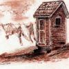 Maribeth's Outhouse - Conte pastel